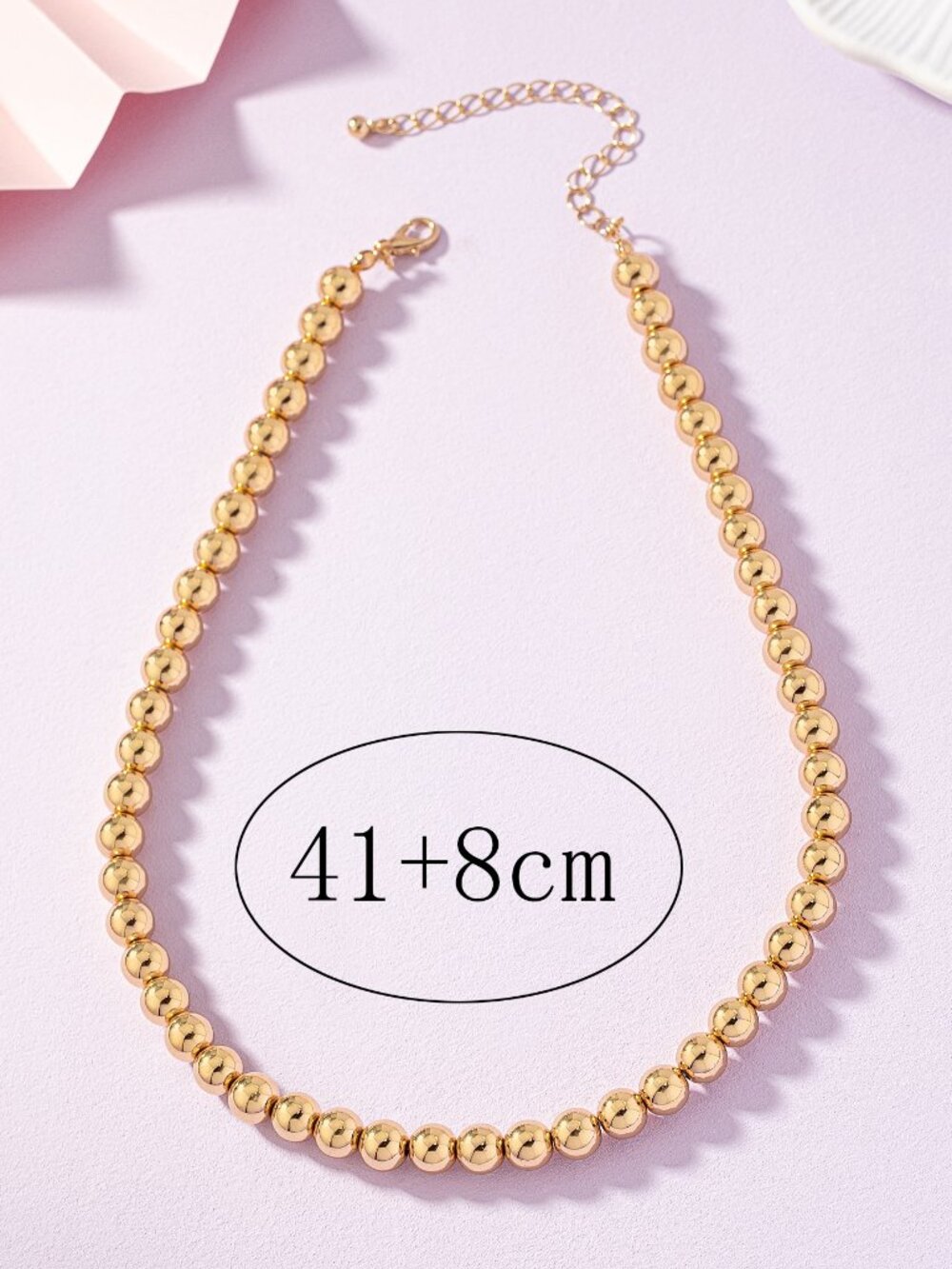 Yellow Gold Casual Women's Classic Beaded Necklace - Picture 3 of 4